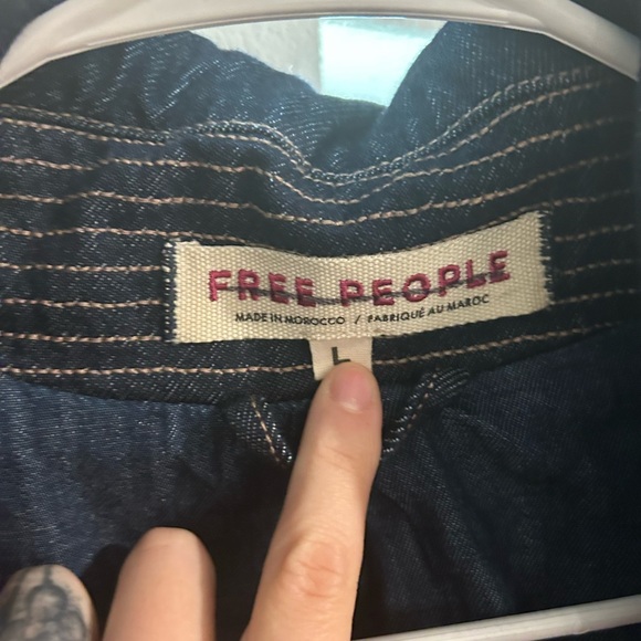 Free People Denim Car Coat - Picture 7 of 8